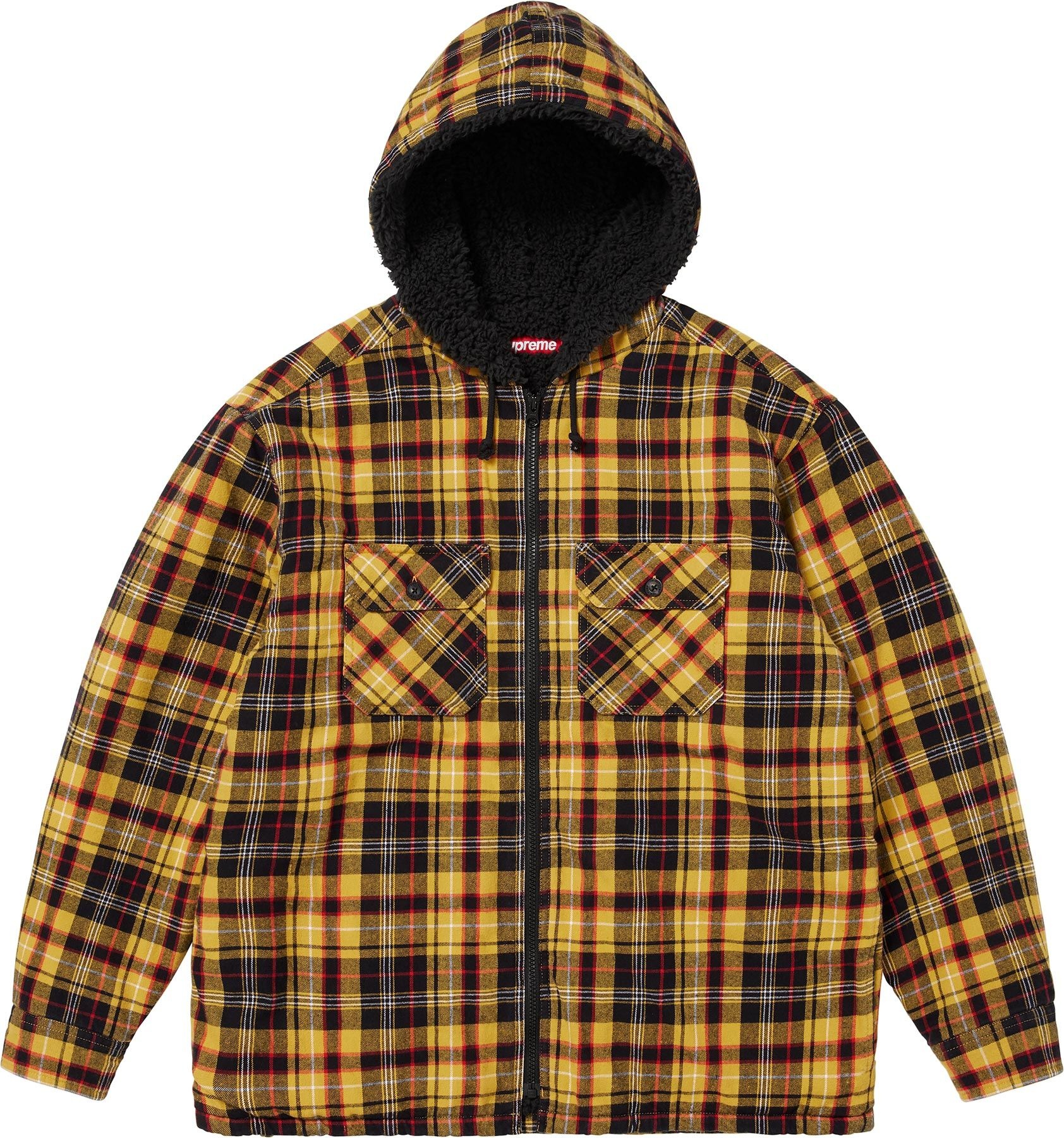 Lined Zip Up Hooded Flannel Shirt view 10